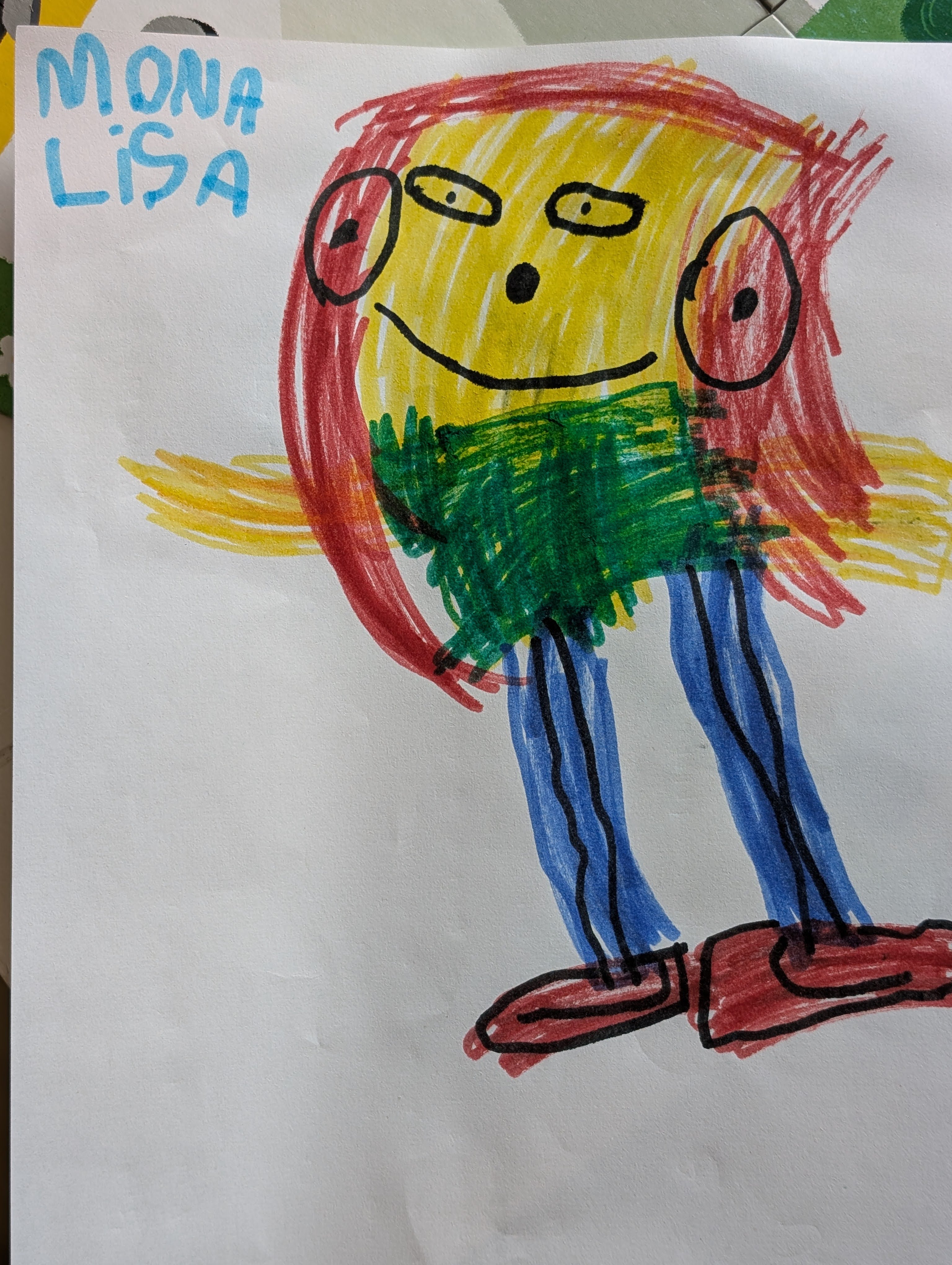 Dessin de Mona Lisa, souriante